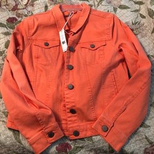 Romeo & Juliet Couture bright peach denim jacket L